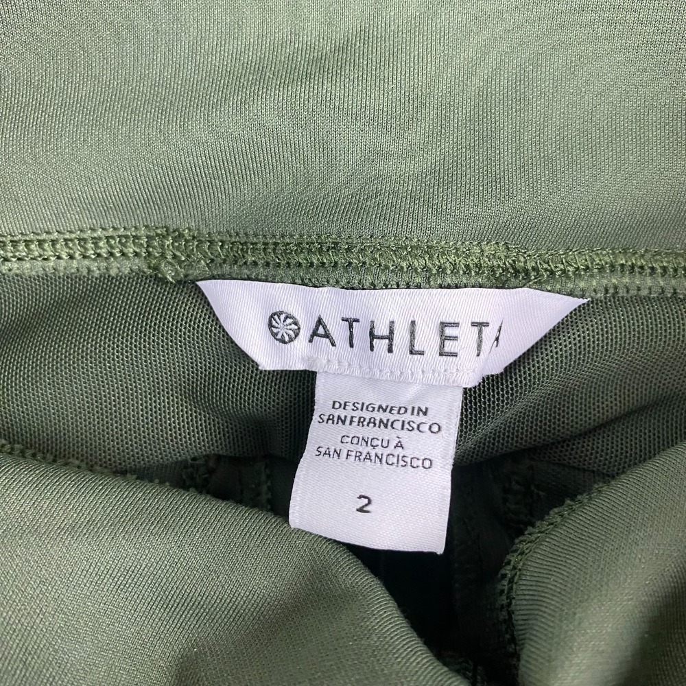 Athleta Womens Headlands Hybrid High Rise Cargo Tight Leggings 2 green Hiking - Picture 3 of 9